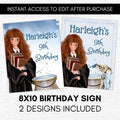 wizard school birthday sign editable